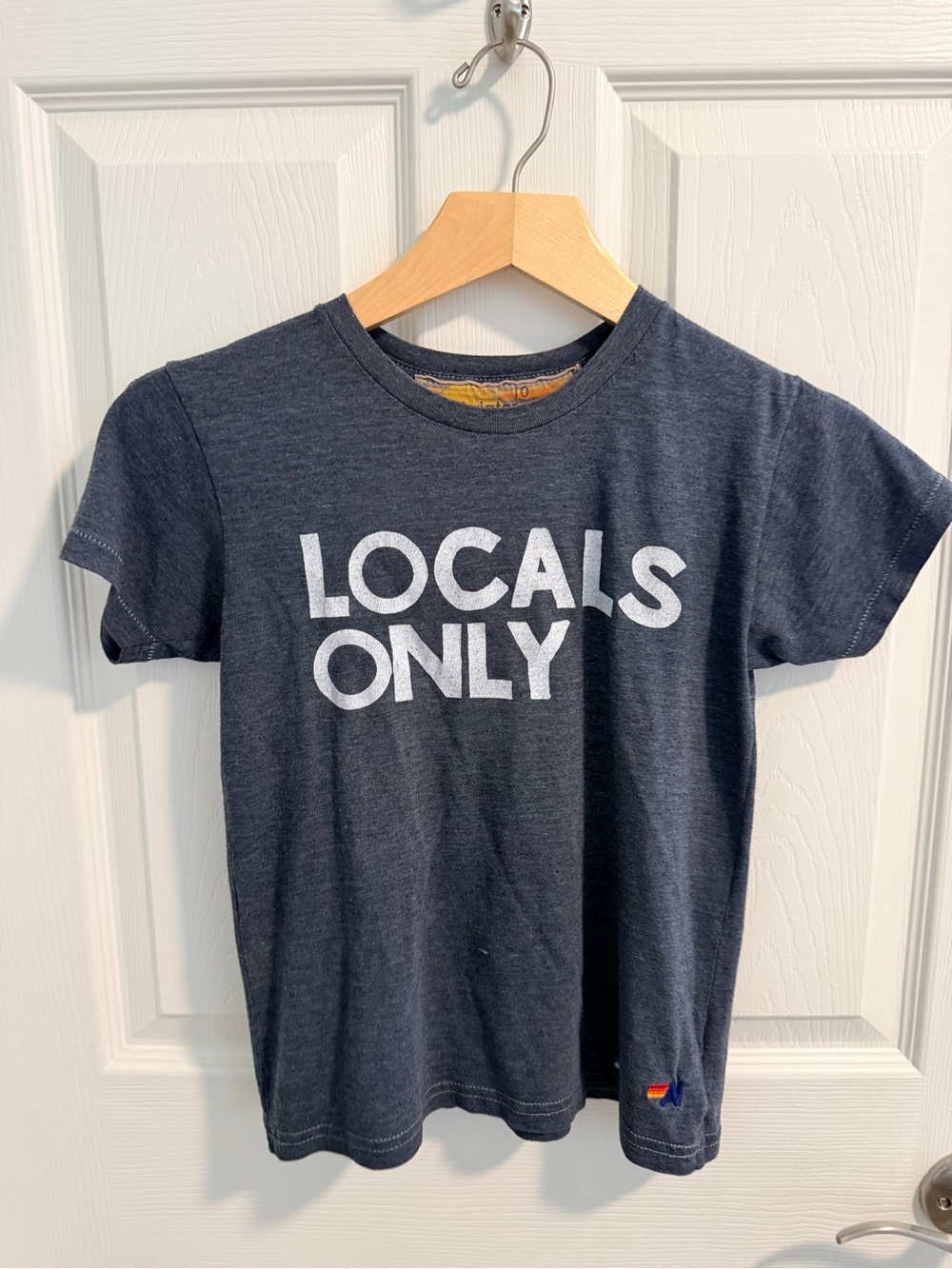 Aviator Nation Kids 'Locals Only' Tee - Navy Blue with White Print